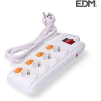 EDM - Mehrfachsteckdose 4 Steckdosen und 4 Schalter von EDM