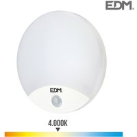Runde Wandleuchte mit EDM LED-Sensor 15W 4000K 1250 Lumen 250x49mm von EDM