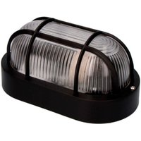 EDM - Ovale Wandleuchte IP54, schwarze Farbe, 1 x E27, 40 w, 11,4 x 20,2 x 10 cm, Modell Tarragona von EDM