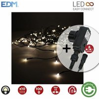 Vorhang mit Programmierer easy-connect 2x1m 10 Streifen 100 leds white warm EDM von EDM