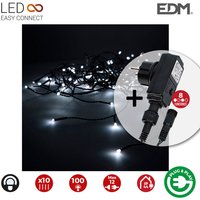 Vorhang mit Programmierer easy-connect 2x1m 10 Streifen 100 leds white cold EDM von EDM