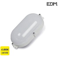 EDM - Wandleuchte außen led oval 9w ip65 4000k 22x12x6cm tageslicht von EDM