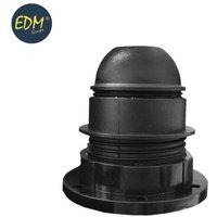 EDM - Zugelassener E-27 Lampenhalter mit Halbgewinde + schwarze Unterlegscheibe (eingeschweißt) von EDM