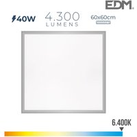 EDM - panel led 40W 4300lm RA80 60x60cm 6400K luz fria von EDM