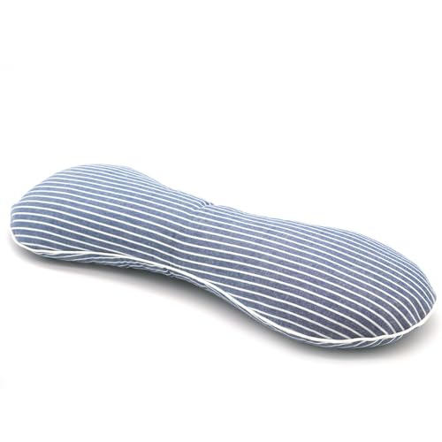 EDMILE Buchweizenkissen, Nackenstützkissen, Buchweizenschalen, kühlendes Lendenwirbelstützkissen, verstellbare Festigkeit, ergonomisches Design mit waschbarem Bezug, Blau, 48,3 x 17,8 cm von EDMILE