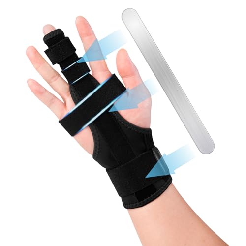 EDNYZAKRN Fingerschiene für Mittelfinger, Trigger Finger Splint Handgelenk Unterstützung Brace, Begradigung Immobilizer -Einstellbare abnehmbare Riemen für linke oder rechte Hand (L) von EDNYZAKRN