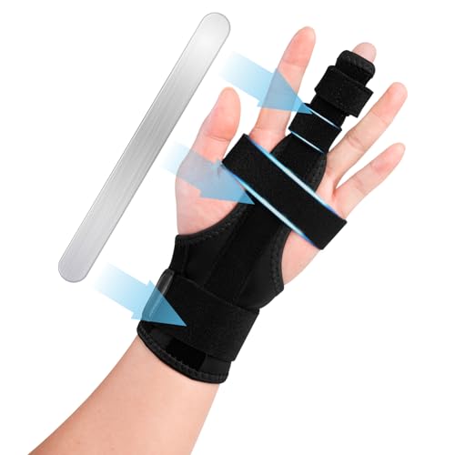 EDNYZAKRN Fingerschiene für Mittelfinger, Trigger Finger Splint Handgelenk Unterstützung Brace, Begradigung Immobilizer -Einstellbare abnehmbare Riemen für linke oder rechte Hand (S) von EDNYZAKRN