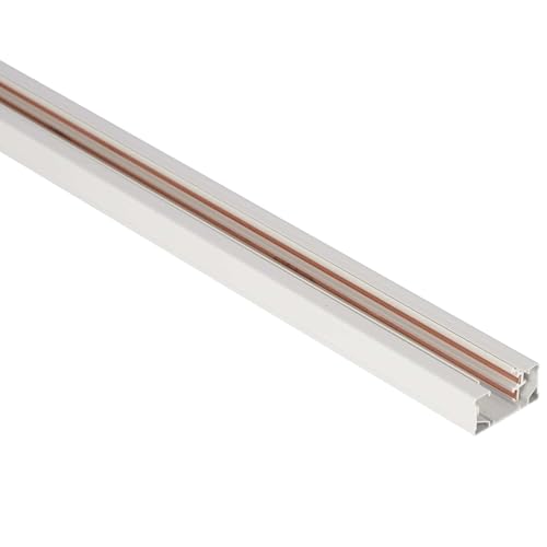 EDO System MEVA PRO Aufbauschiene 1-Phasen Aufputz Einphasen-Stromschiene mit Schutzleiter Beleuchtungssystem Schienenbeleuchtung Schienensystem Track 2 M 110-265 V AC, IP20, Weiß von EDO