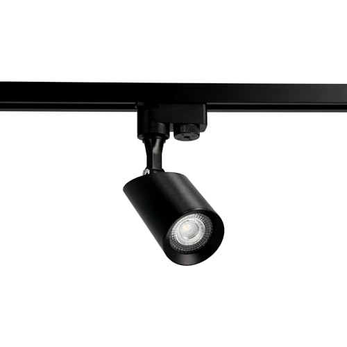 EDO 1-Phasen-Strahler FALGA T System SEVA Dreh- und schwenkbarer Schienen-Strahler, LED Spot, Deckenstrahler, Deckenleuchte, Schienensystem, Innenbeleuchtung, 1P-Lampe GU10, schwarz, EDO777476 von EDO