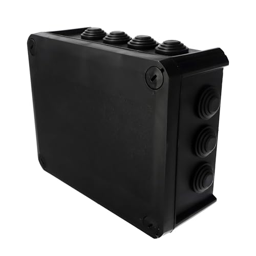 EDO Abzweigdose IP66 Wasserdicht 190x150x75 mm Schwarz – UV-beständig Halogenfrei – Verteilerdose mit Kabeleinführungen & Schraubdeckel – Aufputz Abzweigkasten Innen & Außen EDO Abzweigdose IP66 Wasserdicht 190x150x75 mm Schwarz – UV-beständig Halogenfrei – Verteilerdose mit Kabeleinführungen & Schraubdeckel – Aufputz Abzweigkasten Innen & Außen von EDO