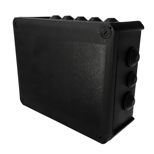 EDO Abzweigdose IP66 Wasserdicht 240x190x95 mm Schwarz – UV-beständig Halogenfrei – Verteilerdose mit Kabeleinführungen & Schraubdeckel – Aufputz Abzweigkasten Innen & Außen EDO Abzweigdose IP66 Wasserdicht 240x190x95 mm Schwarz – UV-beständig Halogenfrei – Verteilerdose mit Kabeleinführungen & Schraubdeckel – Aufputz Abzweigkasten Innen & Außen von EDO