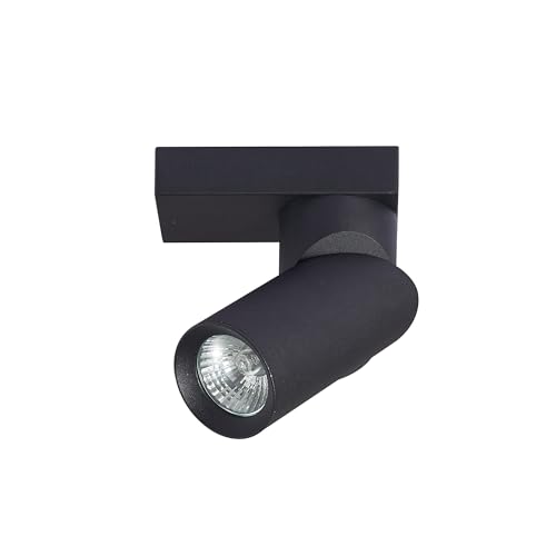 EDO Deckenlampe FALGA 1, 1-flammig, Schwarz, Drehbar, LED Deckenleuchte: Einbaustrahler LED, Deckenstrahler Spotleuchte Wandspot GU10, Downlight 230V für Wohnzimmer & Schlafzimmer, EDO777441 von EDO