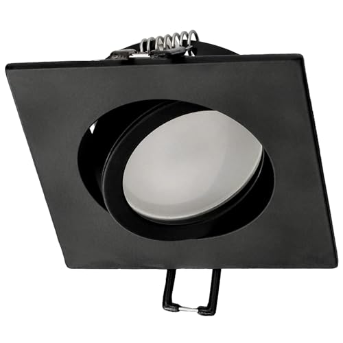 EDO Einbauleuchte Einbaustrahler AKTYN 1 SQ BLACK quadratisch schwenkbar Strahler Deckenlampe Deckeneinbauleuchte Einbaulampe aus Aluminium Deckenspot Deckenstrahler Spot LED EDO777123 von EDO