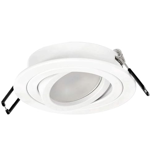 EDO Einbauleuchte Einbaustrahler CERI 1 OV White, schwenkbar, rund, Deckenlampe LED, Einbaustrahler LED, LED Deckenleuchte, Deckeneinbauleuchte Einbaulampe aus Aluminium, Deckenspot EDO777149 von EDO