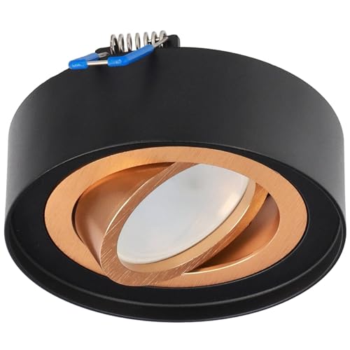 EDO Einbauleuchte Einbaustrahler SKAND 1 MINI BLACK GOLD, Deckenlampe LED rund schwarz gold, Einbaustrahler LED aus Aluminium, LED Deckenleuchte Deckeneinbaustrahler, EDO777547 von EDO