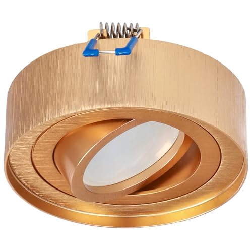 EDO Einbauleuchte Einbaustrahler SKAND 1 MINI GOLD, Deckenlampe LED rund gold, Einbaustrahler LED aus Aluminium, LED Deckenleuchte Deckeneinbaustrahler, EDO777548 von EDO