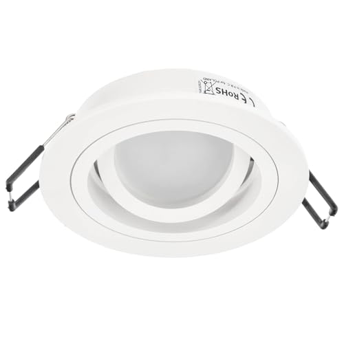 EDO Einbauleuchte Einbaustrahler TULID OV, Schwenkbar & Rund in Weiß, Deckenspots LED, GU10 Fassung, LED Einbaustrahler, Deckenlampe, Deckeneinbauleuchte, Einbaulampe aus Aluminium, EDO777328 von EDO