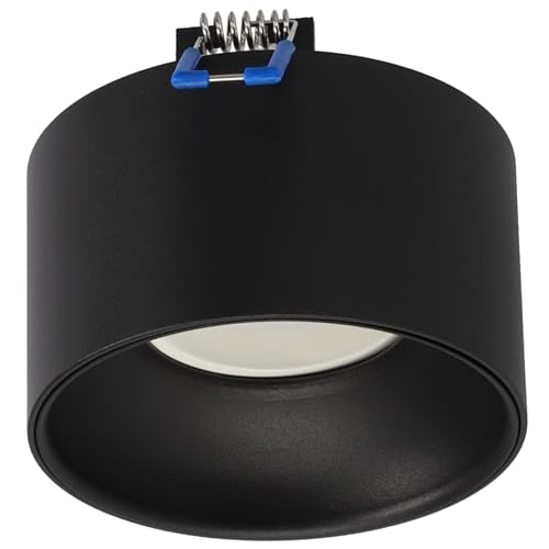 EDO Aufbaustrahler Aufbauleuchte Deckenleuchte Schwarz ZAMA Black S rund GU10 Fassung 230V Strahler Deckenlampe Aufbau-lampe Downlight Aufbauspot mit Indirekte Beleuchtung Decke, EDO777455 von EDO