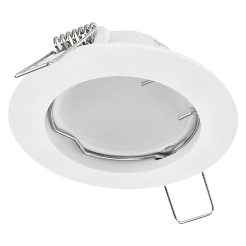 EDO Einbauleuchte Einbaustrahler ZIVA WHITE, rund nicht schwenkbar Deckeneinbaustrahler Strahler Deckenlampe, Deckenspots LED geeignet, Einbaustrahler LED flach, Modell EDO777307 von EDO