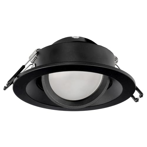 EDO Moderne Deckeneinbauleuchte IRID schwarz, Pendelleuchte, Runde bewegliche Deckenspots LED, LED Spot, LED Einbauleuchten, IP20 Deckenstrahler, EDO777136 von EDO