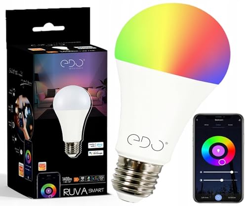 EDO RUVA Smart WiFi Filament LED Glühbirne E27 14 Watt RGB CCT 2700-6500K, LED Deckenleuchte, LED Lampe, Smart Home kompatibel mit Alexa, Google Assistant, 1400lm WiFi Tuya Smart EDO RUVA Smart WiFi Filament LED Glühbirne E27 14 Watt RGB CCT 2700-6500K, LED Deckenleuchte, LED Lampe, Smart Home kompatibel mit Alexa, Google Assistant, 1400lm WiFi Tuya Smart von EDO