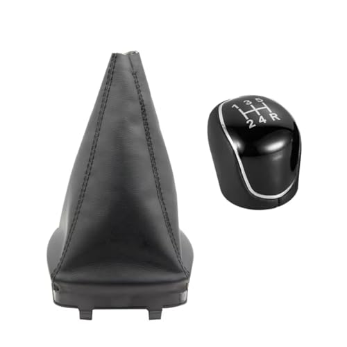 EDPOAQC Kompatibel Mit Ford Für Mondeo Mk4 IV 2007 2008 2009 2010 2011 2012 2013 2014 Hand-Speed-Ball-Schaltknauf-Gamaschen-Boot-Abdeckung(Black 5 Speed 2Pcs) von EDPOAQC