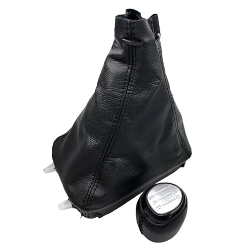 EDPOAQC Kompatibel Mit SAAB 9-3 SS 2003 2004 2005 2006 2007 2008 2009 2010 2011 2012 5 6-Gang-Auto-Schaltknaufmanschette Innenzubehör(5 Speed Silver Combo) von EDPOAQC