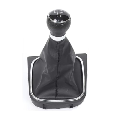 EDPOAQC Kompatibel Mit VW Für Golf Für Rabbit Für Jetta MK5 2004 2005 2006 2007 2008 2009 5 6-Gang-Schaltknauf Mit Gamaschen-Kofferraumabdeckung(5 Speed-Type A) von EDPOAQC