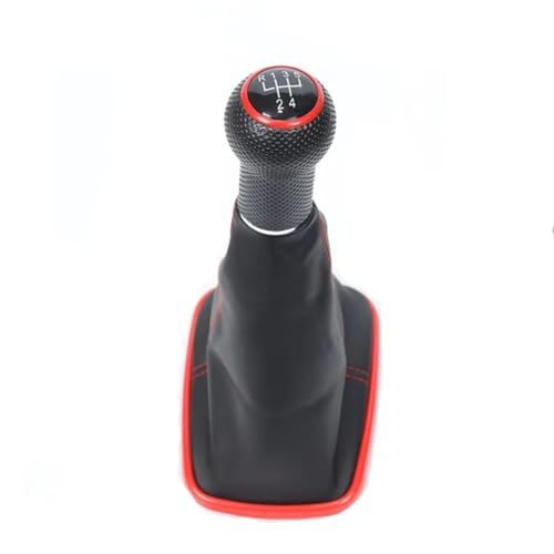 EDPOAQC Kompatibel Mit VW Für Golf Mk4 Für GTI R32 1999 2000 2001 2002 2003 2004 2005 5 6-Gang-Schaltgetriebe Auto-Schaltknauf Mit Gamaschen-Kofferraumabdeckung(B 5-Speed) von EDPOAQC