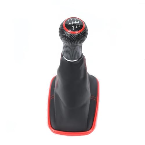 EDPOAQC Kompatibel Mit VW Für Jetta Mk4 Für Bora 1999 2000 2001 2002 2003 2004 12 Mm Auto-Schalthebel-Schaltknauf Mit Gamaschen-Kofferraumabdeckung(6 speed C) von EDPOAQC