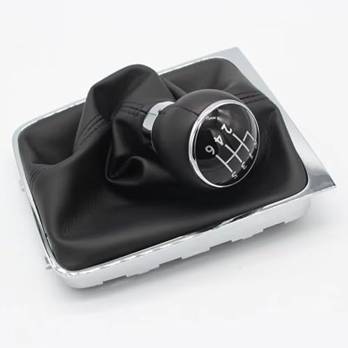 EDPOAQC Kompatibel Mit VW Für Passat B6 2005 2006 2007 2008 2009 2010 2011 2012 5/6-Gang-Schaltgetriebe-Schaltknauf Mit Gamaschen-Kofferraumabdeckung(6 speed) von EDPOAQC