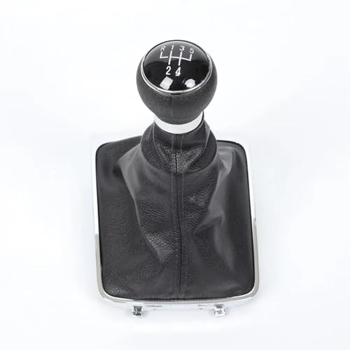 EDPOAQC Kompatibel Mit VW Für Passat B6 2005 2006 2007 2008 2009 2010 2011 2012 5/6-Gang-Schaltgetriebe-Schaltknauf Mit Gamaschen-Kofferraumabdeckung(Plastic 5 speed) von EDPOAQC