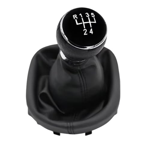 EDPOAQC Kompatibel Mit VW Für Touran Für Caddy MK2 2003 2004 2005 2006 2007 2008 2009 2010 5 6-Gang-Schaltgetriebe Schaltknauf Mit Gamaschenmanschette(6 Speed) von EDPOAQC