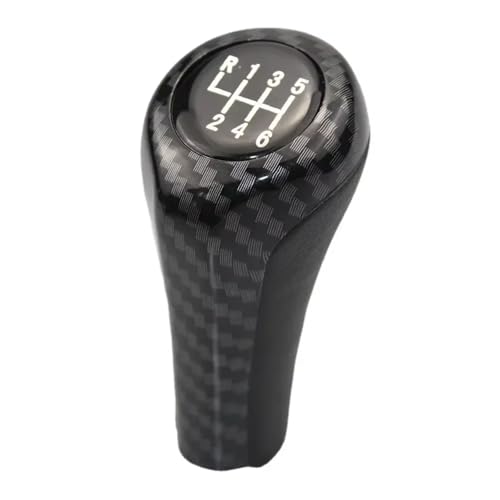 Kompatibel Mit BMW Für 1er 3er 5er 6er E81 E82 E87 E90 E91 E92 E60 E61 E63 X1 E84 X3 E83 X5 E53 Matt Verchromter Schaltknauf 5- Und 6-Gang(Carbon-6 Speed) von EDPOAQC
