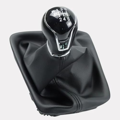 Kompatibel Mit Seat Für Leon III 3 MK3 5 Türen 2012 2013 2014 2015 2016 2017 Manueller 5-/6-Gang-Schalthebel-Schaltknauf Mit Gamasche(6 Speed-Black Line) von EDPOAQC