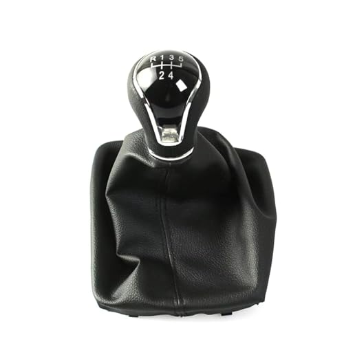 Kompatibel Mit Seat Für Leon III MK3 5 Türen 2012 2013 2014 2015 2016 2017 2018 2019 2020 LHD 5/6-Gang-Schaltknauf Mit Gamaschenmanschette(5 Speed Black) von EDPOAQC