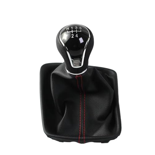 Kompatibel Mit Seat Für Leon III MK3 5 Türen 2012 2013 2014 2015 2016 2017 2018 2019 2020 LHD 5/6-Gang-Schaltknauf Mit Gamaschenmanschette(5 Speed Black Red) von EDPOAQC