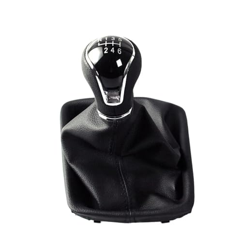 Kompatibel Mit Seat Für Leon III MK3 5 Türen 2012 2013 2014 2015 2016 2017 2018 2019 2020 LHD 5/6-Gang-Schaltknauf Mit Gamaschenmanschette(6 Speed Black) von EDPOAQC
