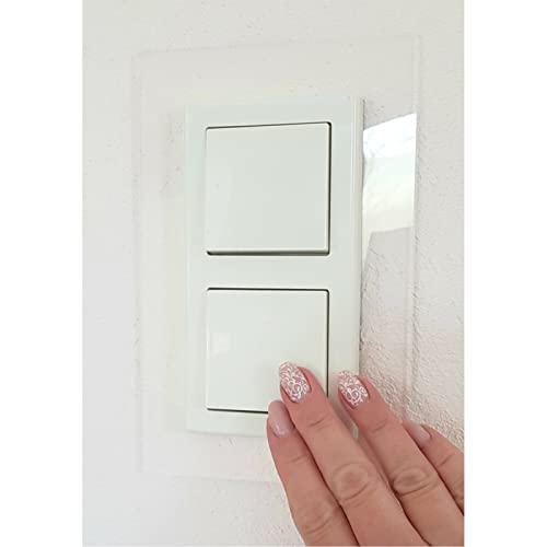 Tapetenschutz Dekorrahmen Wandschutz Tapetenschoner Lichtschalter Acryl Schalter (3-fach Rahmen, transparent/durchsichtig) von EDS-Werbemedien