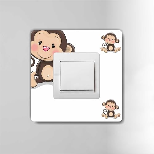 Tapetenschutz Martha von EDS-Werbemedien für Kinder Dekorrahmen Wandschutz Tapetenschoner Lichtschalter Acryl Schalter (1-fach Rahmen, Äffchen Max) von EDS-Werbemedien