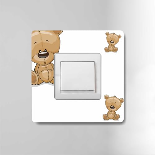 Tapetenschutz Martha von EDS-Werbemedien für Kinder Dekorrahmen Wandschutz Tapetenschoner Lichtschalter Acryl Schalter (1-fach Rahmen, Bärchen Bruno) von EDS-Werbemedien