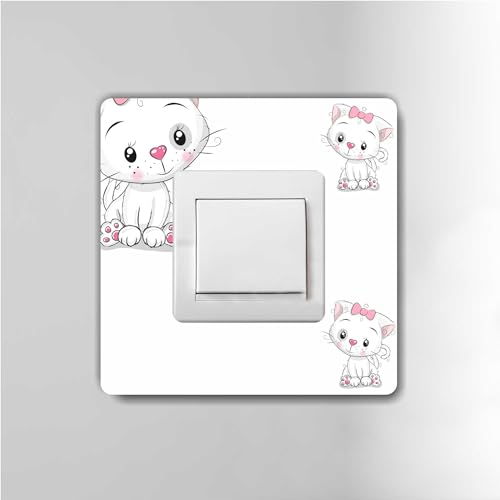 Tapetenschutz Martha von EDS-Werbemedien für Kinder Dekorrahmen Wandschutz Tapetenschoner Lichtschalter Acryl Schalter (1-fach Rahmen, Kätzchen Luna) von EDS-Werbemedien