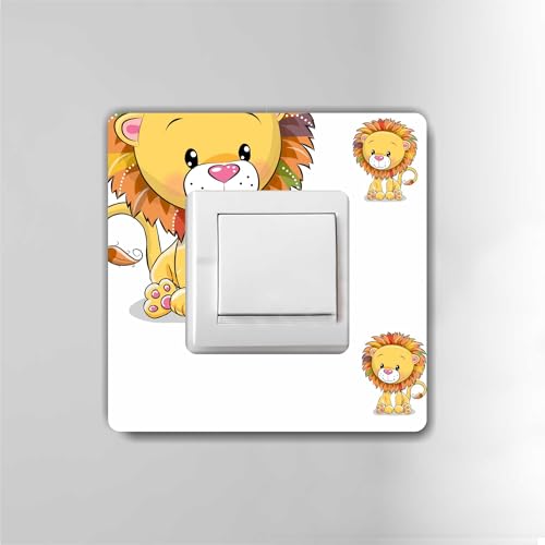 Tapetenschutz Martha von EDS-Werbemedien für Kinder Dekorrahmen Wandschutz Tapetenschoner Lichtschalter Acryl Schalter (1-fach Rahmen, Löwe Leo) von EDS-Werbemedien