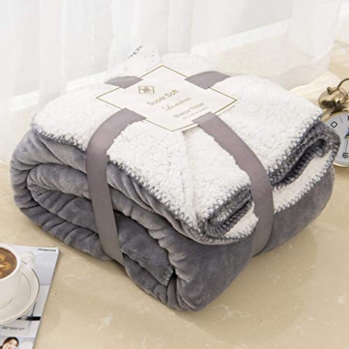 Sherpa Doppelseitige Decke Flauschiger Stoff Extra Weich Fleece Sherpa Bettüberwurf Flauschig und Verbessert Schlaf Grau Kingsize 200 x 240 cm von EDS