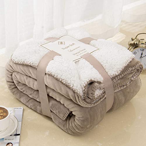 Sherpa Doppelseitige Decke Flauschiger Stoff Extra Weich Fleece Sherpa Bettüberwurf Flauschig und Verbessert Schlaf Nerz 150 x 200 cm von EDS