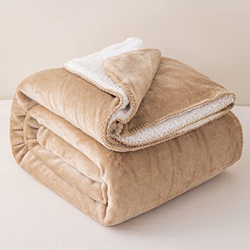Sherpa Doppelseitige Decke Flauschiger Stoff Extra Weich Fleece Sherpa Bettüberwurf Flauschig und Verbessert Schlaf Nerz 150 x 200 cm von EDS
