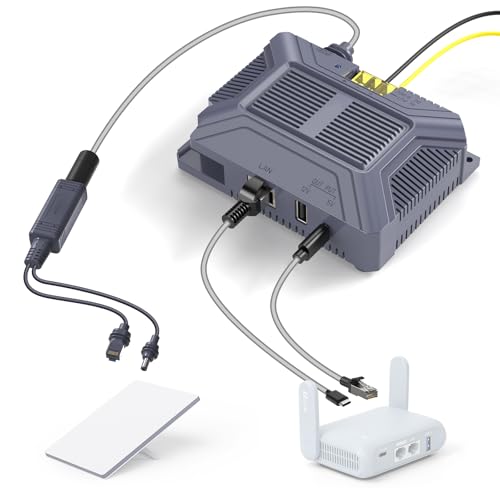 EDUP Starlink Mini PoE Injector & 12V Starlink Ethernet Adapter Splitter für Starlink Mini, Löttyp RJ45 150W GigE Passiv PoE, ESD Schutz DC 9-36V auf 48V/3A Netzteil von EDUP