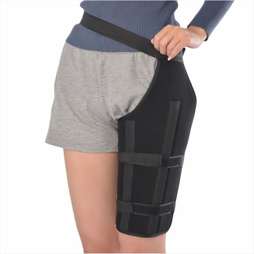 EDWERD Hüftbandage, Oberschenkel-Kompressionsmanschette für Arthritis und Ischias-Nervenschmerzen, verstellbare Leistenbandage, Beinstütze (L) von EDWERD