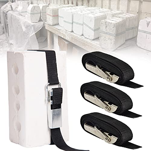 Gipsformbänder für Töpfer, Keramik, Heimbastler, robuste Verschlüsse, 3 Stück (13cm) von EDWERD