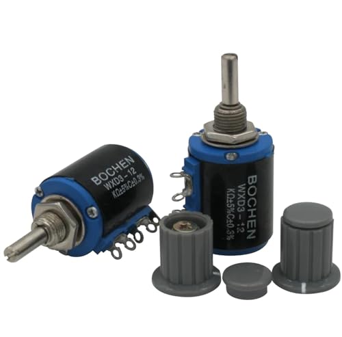 2 Stück WXD3-12 2 W 4K7 Ohm WXD3-12-2W 4,7K 5-Ring-Mehrkreis-Präzisions-Drahtpotentiometer + 2 Stück Knopfkappe (Kupferkern) von EDXFICDQ